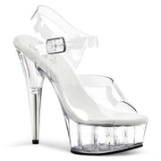 Pleaser DELIGHT-608 Platform Sandal (Clear/Clear)