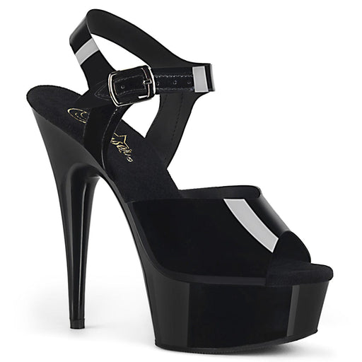 Pleaser DELIGHT-608N Platform Sandal (Black (Jelly-Like) TPU/Black)