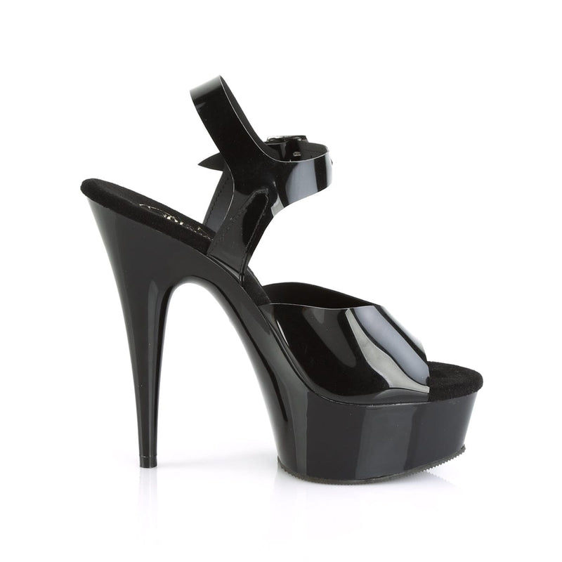 Pleaser DELIGHT-608N Platform Sandal (Black (Jelly-Like) TPU/Black)