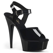 Pleaser DELIGHT-608N Platform Sandal (Black (Jelly-Like) TPU/Black)