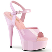 Pleaser DELIGHT-609 Platform Sandal (Baby Pink Patent/Baby Pink)