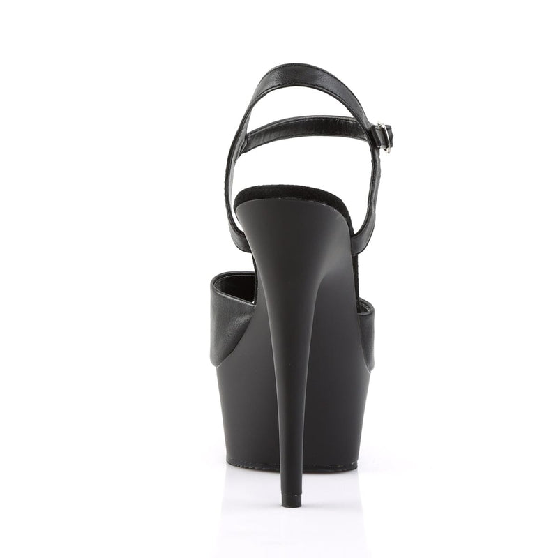 Pleaser DELIGHT-609 Platform Sandal (Black Faux Leather/Black Matte)