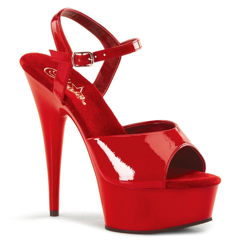 Pleaser DELIGHT-609 Platform Sandal (Red Patent/Red)