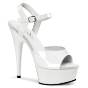 Pleaser DELIGHT-609 Platform Sandal (White Patent/White)