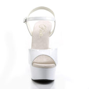 Pleaser DELIGHT-609 Platform Sandal (White Patent/White)