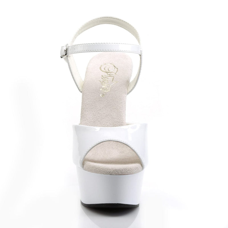 Pleaser DELIGHT-609 Platform Sandal (White Patent/White)