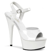 Pleaser DELIGHT-609 Platform Sandal (White Patent/White)