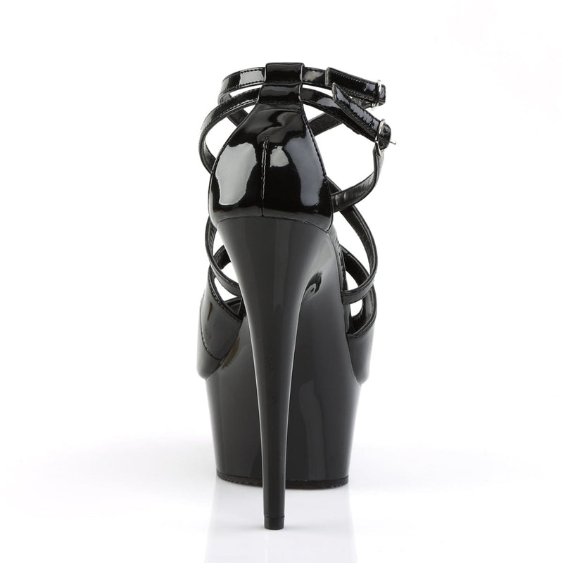 Pleaser DELIGHT-612 Platform Sandal (Black/Black)