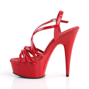 Pleaser DELIGHT-613 Platform Sandal (Red Patent/Red)