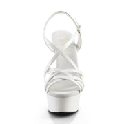 Pleaser DELIGHT-613 Platform Sandal (White Patent/White)
