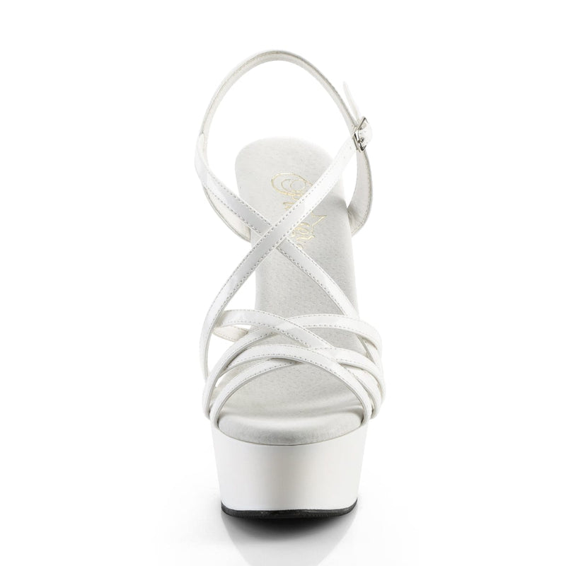Pleaser DELIGHT-613 Platform Sandal (White Patent/White)