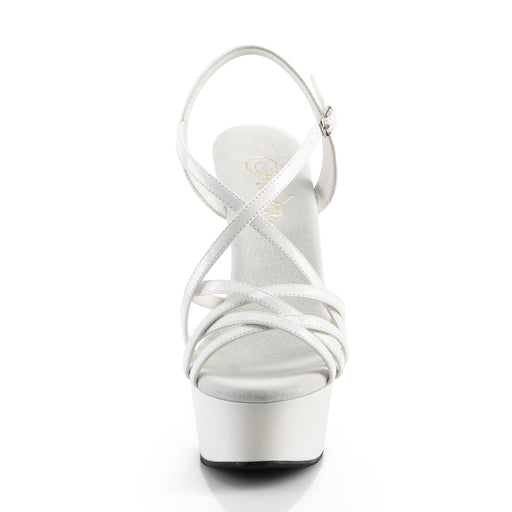 Pleaser DELIGHT-613 Platform Sandal (White Patent/White)
