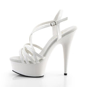 Pleaser DELIGHT-613 Platform Sandal (White Patent/White)