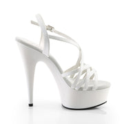 Pleaser DELIGHT-613 Platform Sandal (White Patent/White)