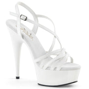 Pleaser DELIGHT-613 Platform Sandal (White Patent/White)