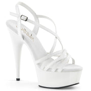 Pleaser DELIGHT-613 Platform Sandal (White Patent/White)