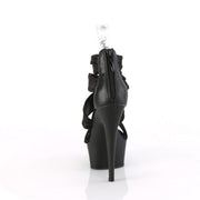Pleaser DELIGHT-620 Platform Sandal (Black Faux Le-Fabric/Black Matte)
