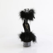 Pleaser DELIGHT-624F Platform Sandal (Clear-Black Fur/M)