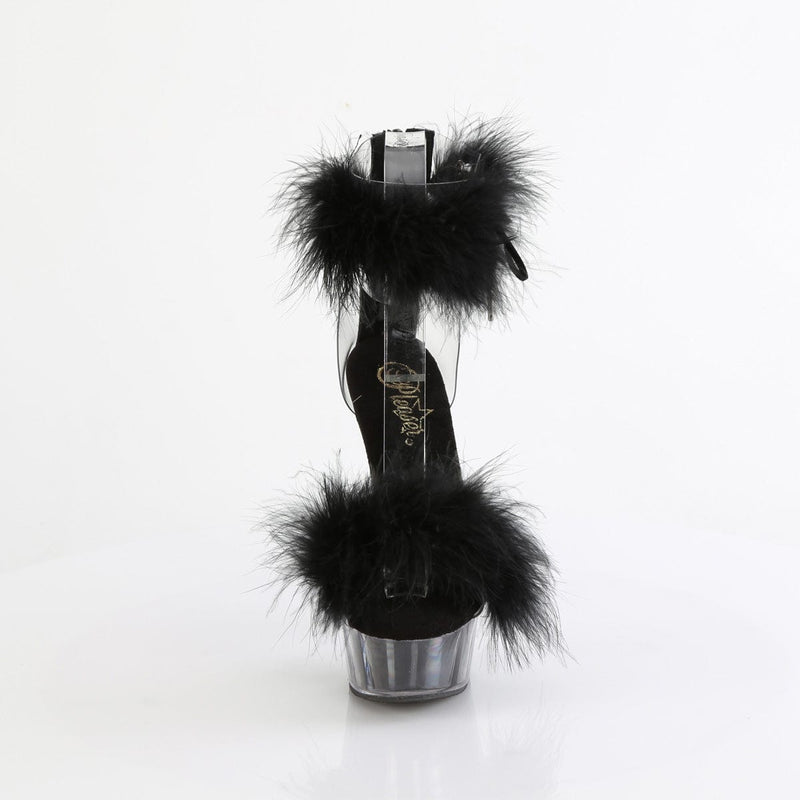 Pleaser DELIGHT-624F Platform Sandal (Clear-Black Fur/M)