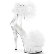 Pleaser DELIGHT-624F Platform Sandal (Clear-White Fur/M)