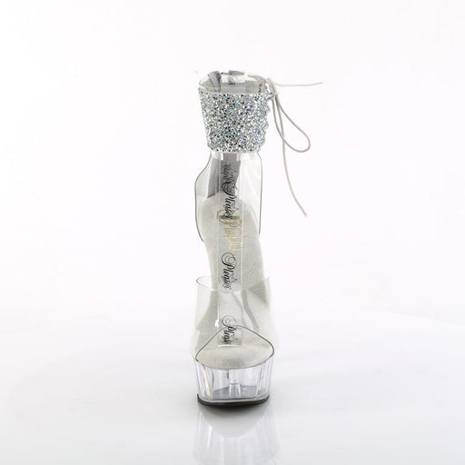 Pleaser DELIGHT-624RS-02 Platform Sandal (Clear-Silver AB Rhinestone/Clear)