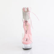 Pleaser DELIGHT-624RS Platform Sandal (Clear-Baby Pink/Clear)