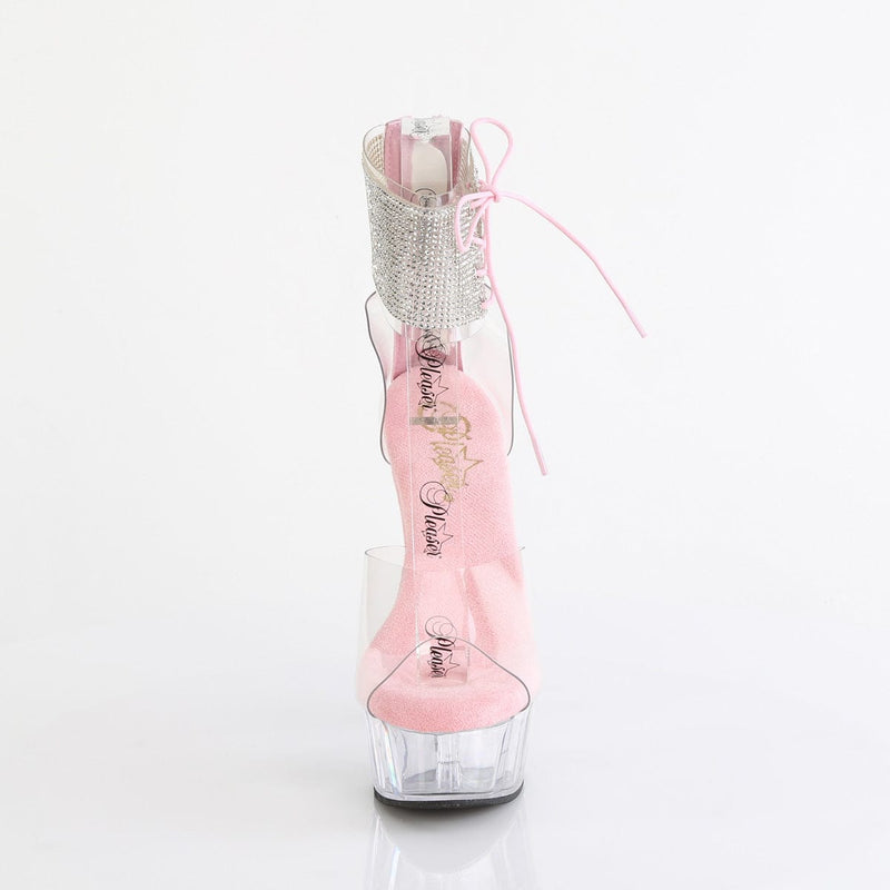 Pleaser DELIGHT-624RS Platform Sandal (Clear-Baby Pink/Clear)