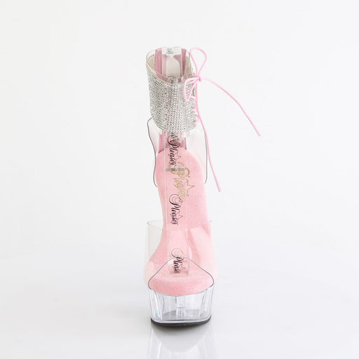 Pleaser DELIGHT-624RS Platform Sandal (Clear-Baby Pink/Clear)