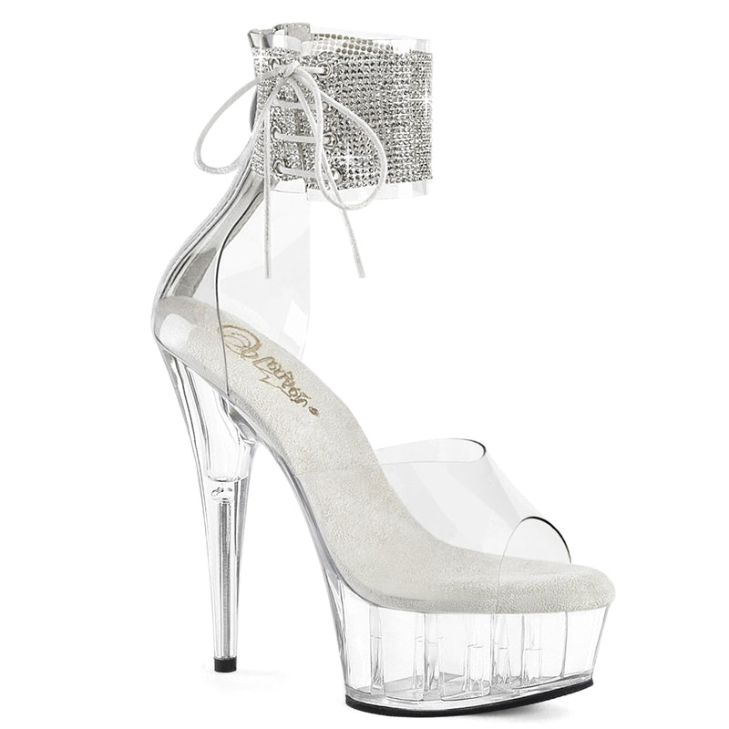 Pleaser DELIGHT-624RS Platform Sandal (Clear/Clear)