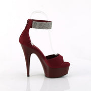 Pleaser DELIGHT-625 Platform Sandal (Burgundy Faux Suede/Burgundy Matte)