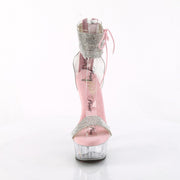 Pleaser DELIGHT-627RS Platform Sandal (Clear-Baby Pink/Clear)