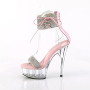 Pleaser DELIGHT-627RS Platform Sandal (Clear-Baby Pink/Clear)