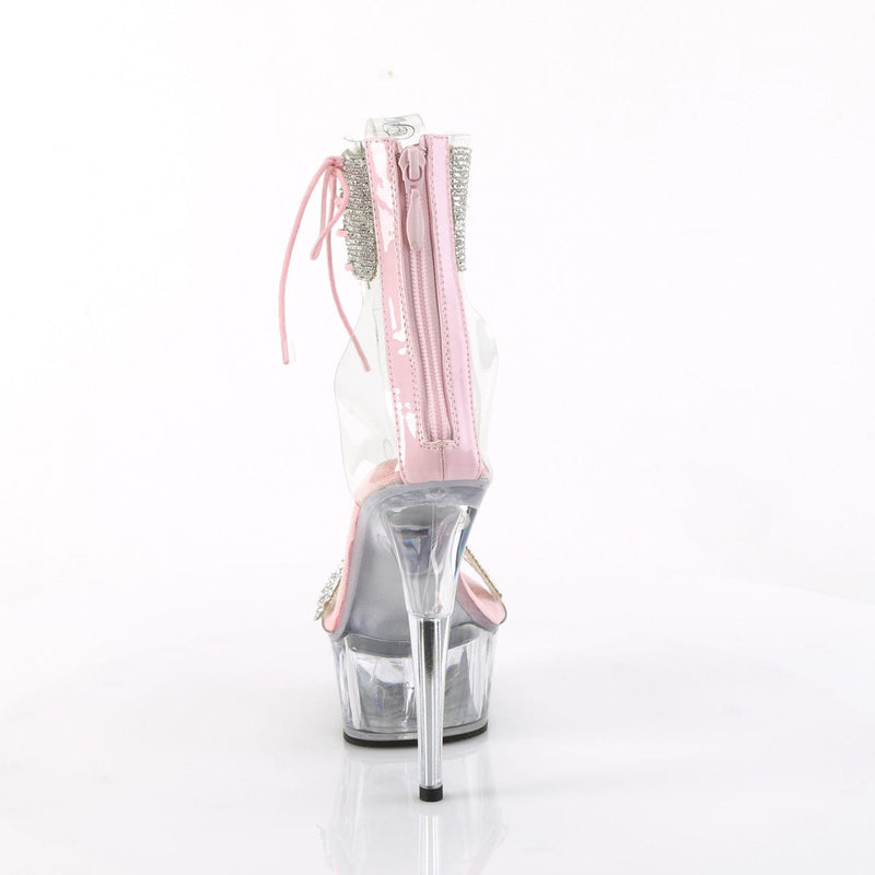 Pleaser DELIGHT-627RS Platform Sandal (Clear-Baby Pink/Clear)
