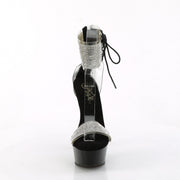 Pleaser DELIGHT-627RS Platform Sandal (Clear-Black/Black)
