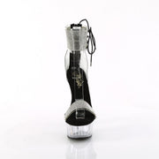 Pleaser DELIGHT-627RS Platform Sandal (Clear-Black/Clear)