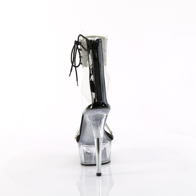 Pleaser DELIGHT-627RS Platform Sandal (Clear-Black/Clear)