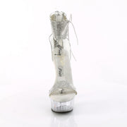 Pleaser DELIGHT-627RS Platform Sandal (Clear-Silver/Clear)