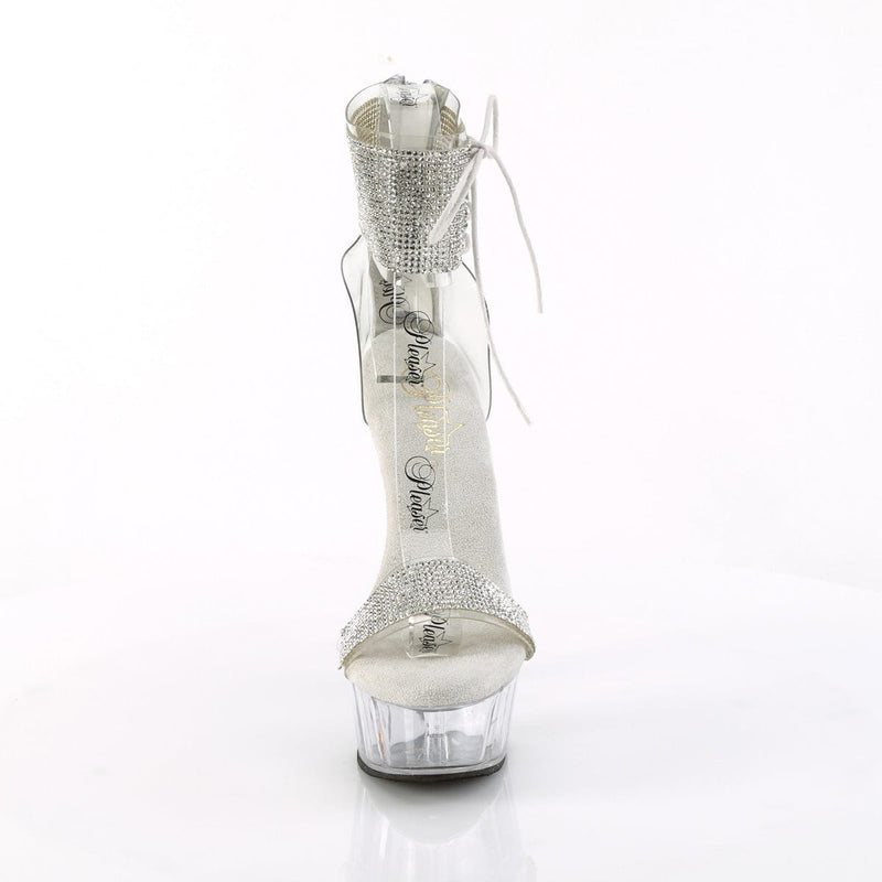 Pleaser DELIGHT-627RS Platform Sandal (Clear-Silver/Clear)