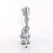 Pleaser DELIGHT-627RS Platform Sandal (Clear-Silver/Clear)