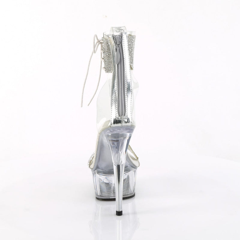 Pleaser DELIGHT-627RS Platform Sandal (Clear-Silver/Clear)