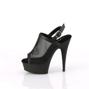 Pleaser DELIGHT-636 Platform Sandal (Black Faux Le-Mesh/Black Matte)