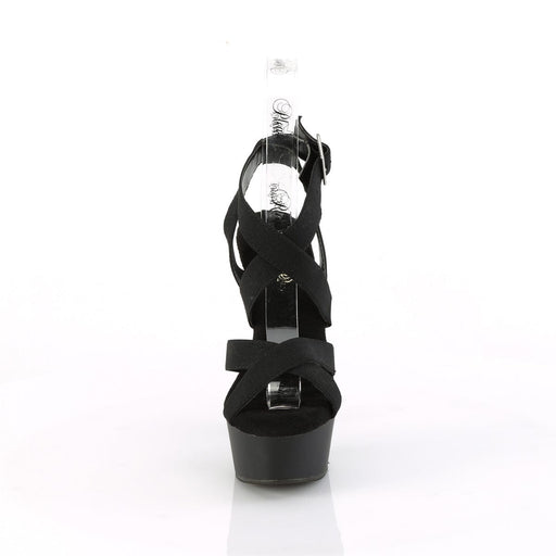 Pleaser DELIGHT-638 Platform Sandal (Black Elastic Band/Black Matte)