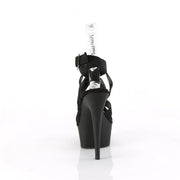 Pleaser DELIGHT-638 Platform Sandal (Black Elastic Band/Black Matte)