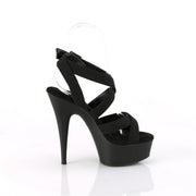 Pleaser DELIGHT-638 Platform Sandal (Black Elastic Band/Black Matte)