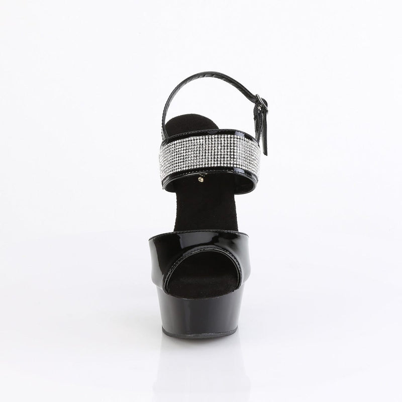 Pleaser DELIGHT-639 Platform Sandal (Black Patent/Black)