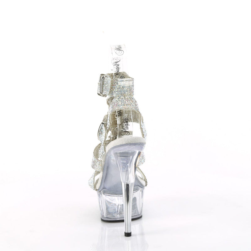 Pleaser DELIGHT-656RS Platform Sandal (Silver AB Rhinestone-TPU/Clear)