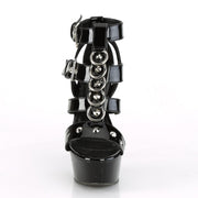 Pleaser DELIGHT-658 Platform Sandal (Black Patent/Black)