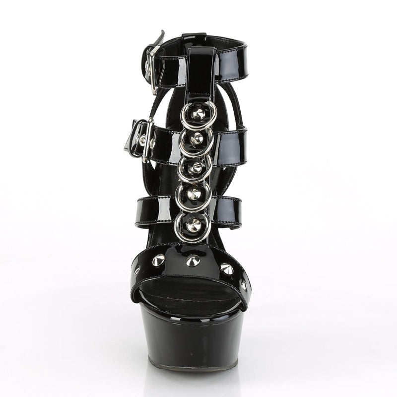 Pleaser DELIGHT-658 Platform Sandal (Black Patent/Black)