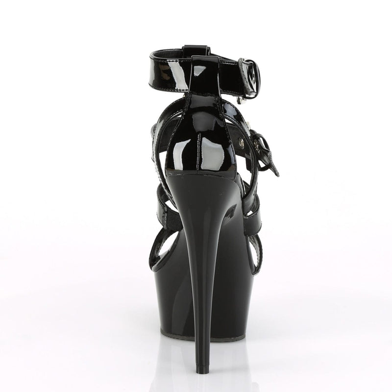Pleaser DELIGHT-658 Platform Sandal (Black Patent/Black)