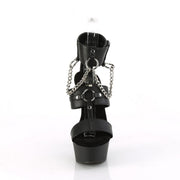 Pleaser DELIGHT-661 Platform Sandal (Black Faux Leather/Black Matte)